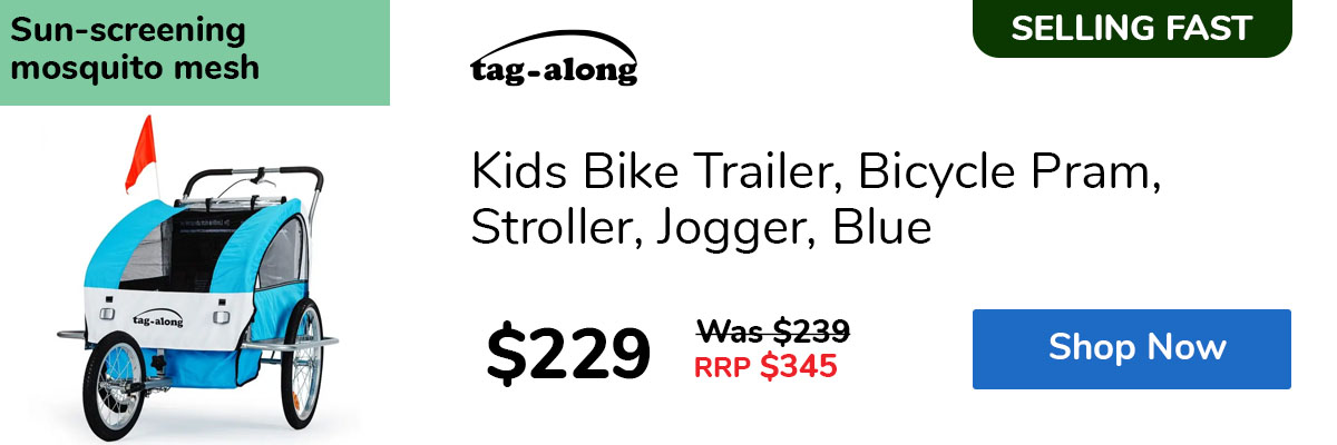Kids Bike Trailer, Bicycle Pram, Stroller, Jogger, Blue