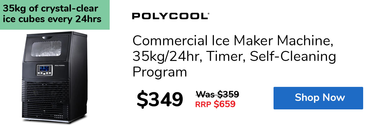 Commercial Ice Maker Machine, 35kg/24hr, Timer, Self-Cleaning Program