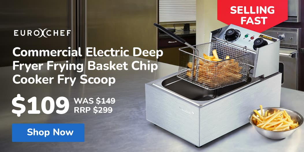 EuroChef Commercial Electric Deep Fryer Frying Basket Chip Cooker Fry Scoop