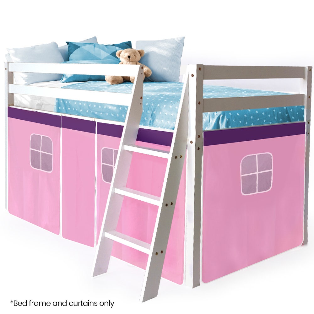 Image of KINGSTON SLUMBER Wooden Kids Single Loft Bed Frame 