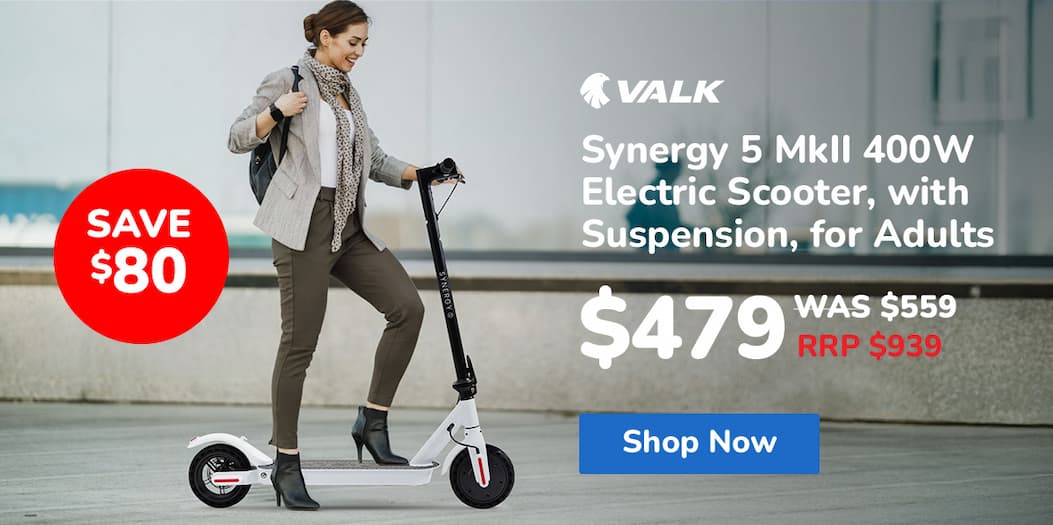 VALK Synergy 5 MkII 400W Electric Scooter, with Suspension, for Adults, White