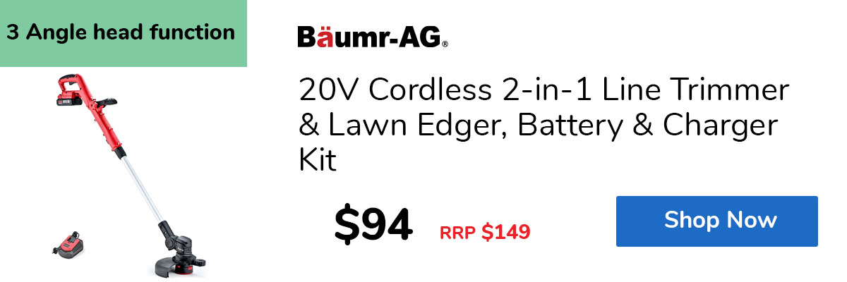 20V Cordless 2-in-1 Line Trimmer & Lawn Edger, Battery & Charger Kit