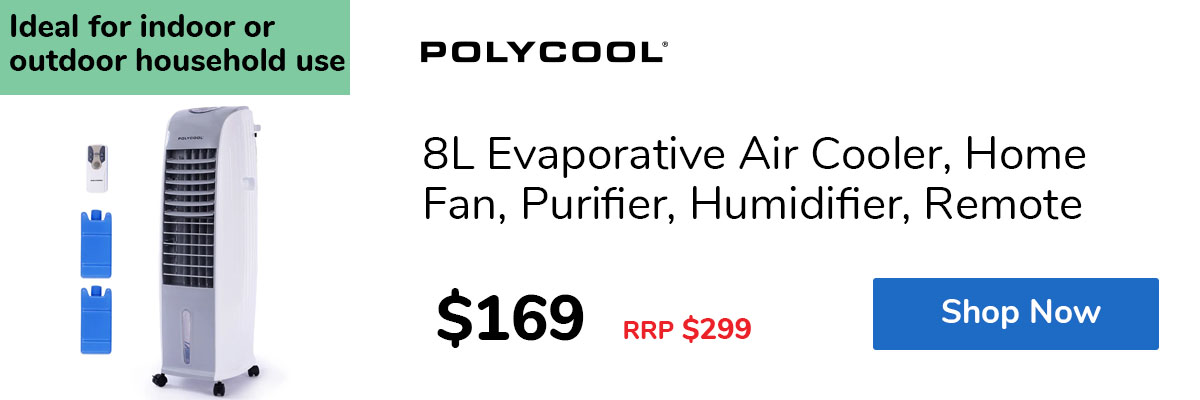 8L Evaporative Air Cooler, Home Fan, Purifier, Humidifier, Remote