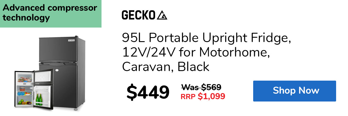 95L Portable Upright Fridge, 12V/24V for Motorhome, Caravan, Black
