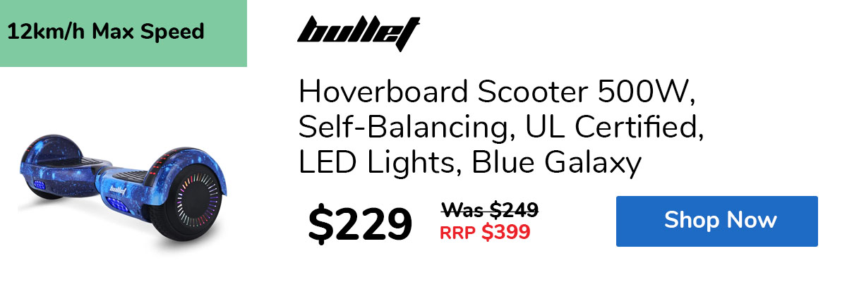 Hoverboard Scooter 500W, Self-Balancing, UL Certified, LED Lights, Blue Galaxy