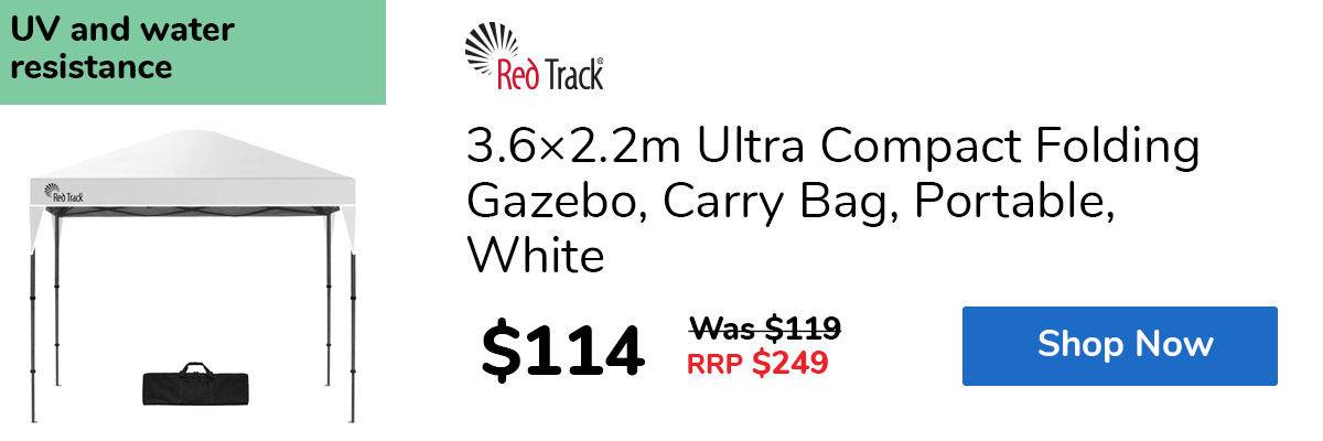 3.6×2.2m Ultra Compact Folding Gazebo, Carry Bag, Portable, White