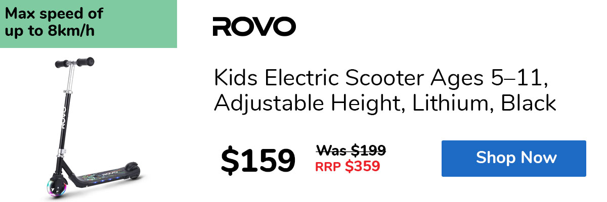 Kids Electric Scooter Ages 5–11, Adjustable Height, Lithium, Black