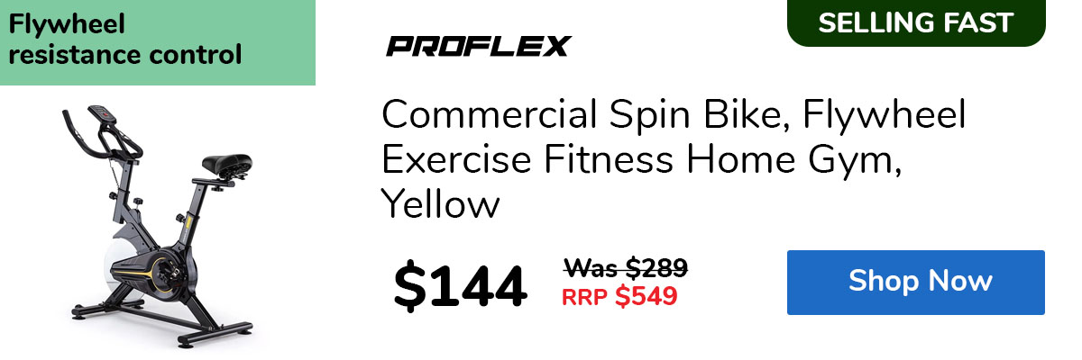 Commercial Spin Bike, Flywheel Exercise Fitness Home Gym, Yellow