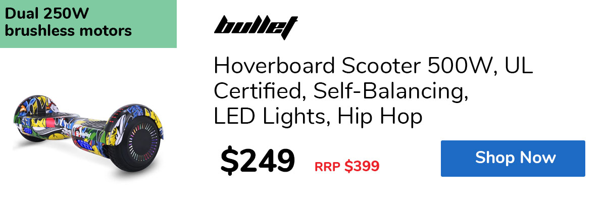 Hoverboard Scooter 500W, UL Certified, Self-Balancing, LED Lights, Hip Hop