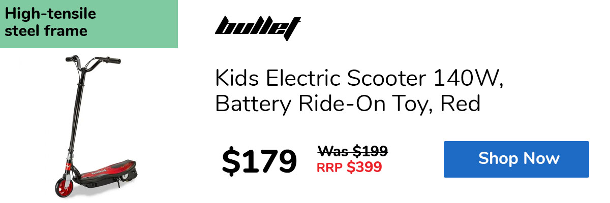 Kids Electric Scooter 140W, Battery Ride-On Toy, Red