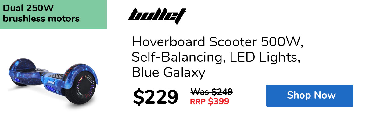 Hoverboard Scooter 500W, Self-Balancing, LED Lights, Blue Galaxy