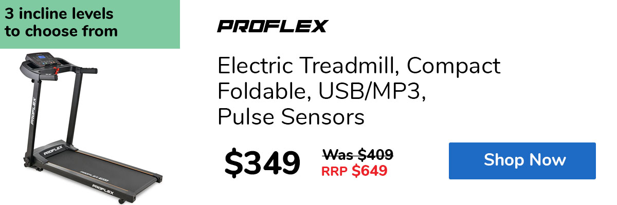 Electric Treadmill, Compact Foldable, USB/MP3, Pulse Sensors