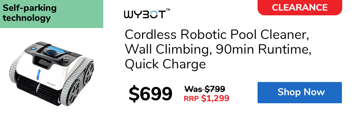 Cordless Robotic Pool Cleaner, Wall Climbing, 90min Runtime, Quick Charge