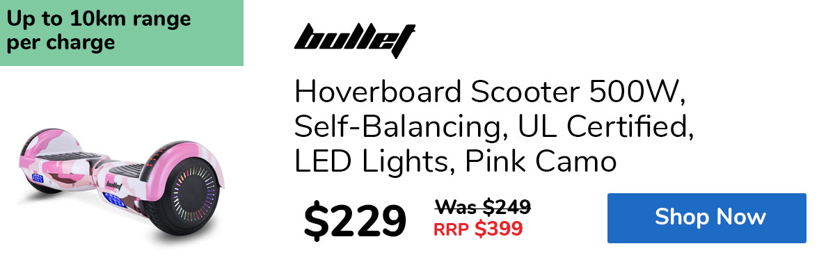 Hoverboard Scooter 500W, Self-Balancing, UL Certified, LED Lights, Pink Camo