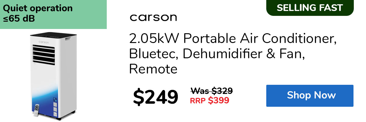 2.05kW Portable Air Conditioner, Bluetec, Dehumidifier & Fan, Remote