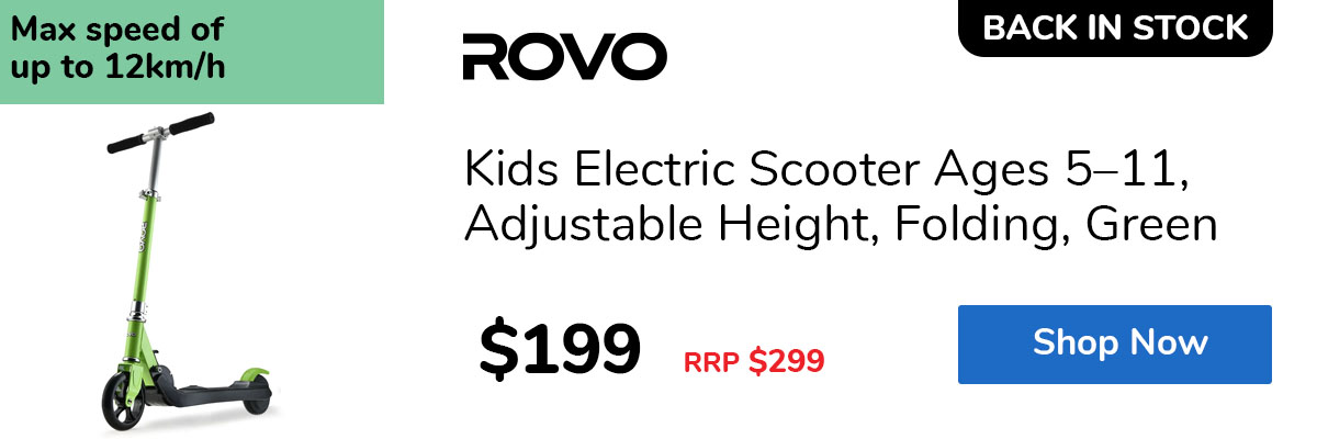 Kids Electric Scooter Ages 5–11, Adjustable Height, Folding, Green