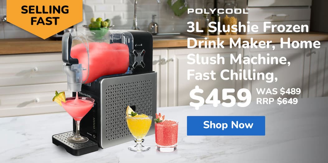 POLYCOOL 3L Slushie Frozen Drink Maker, Home Slush Machine, Fast Chilling, Easy Digital Controls