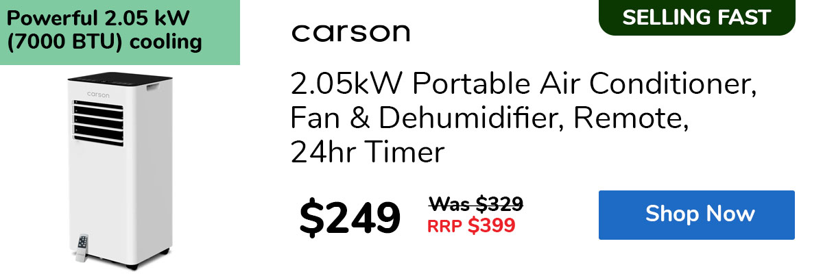 2.05kW Portable Air Conditioner, Fan & Dehumidifier, Remote, 24hr Timer