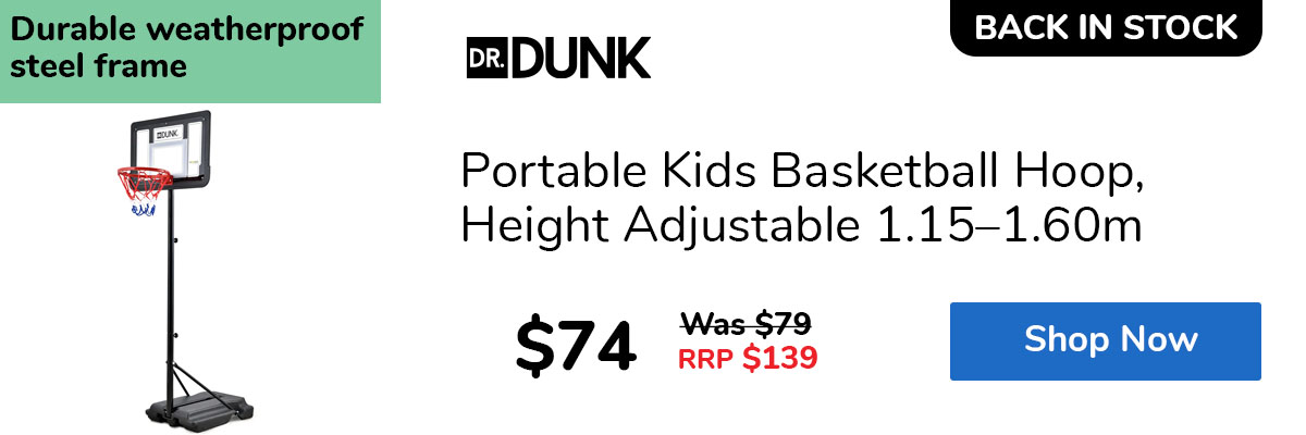 Portable Kids Basketball Hoop, Height Adjustable 1.15–1.60m