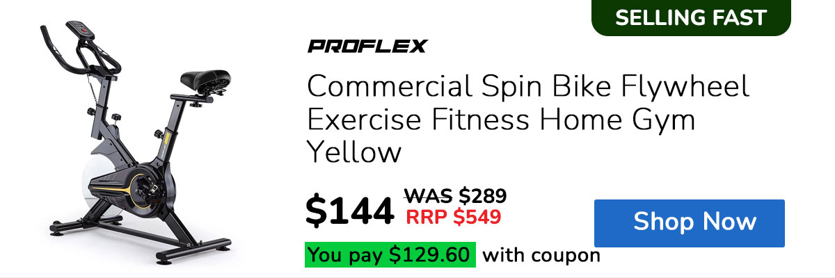PROFLEX Commercial Spin Bike Flywheel Exercise Fitness Home Gym Yellow