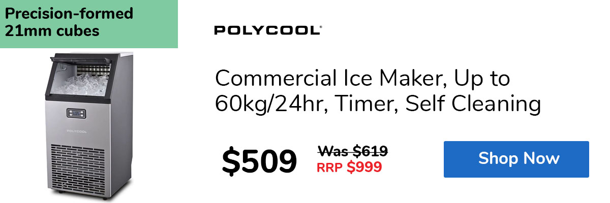 Commercial Ice Maker, Up to 60kg/24hr, Timer, Self Cleaning