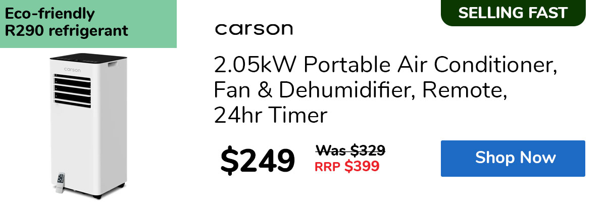 2.05kW Portable Air Conditioner, Fan & Dehumidifier, Remote, 24hr Timer
