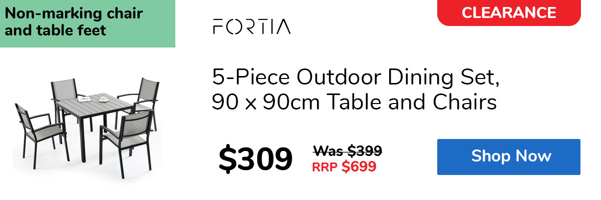 5-Piece Outdoor Dining Set, 90 x 90cm Table and Chairs