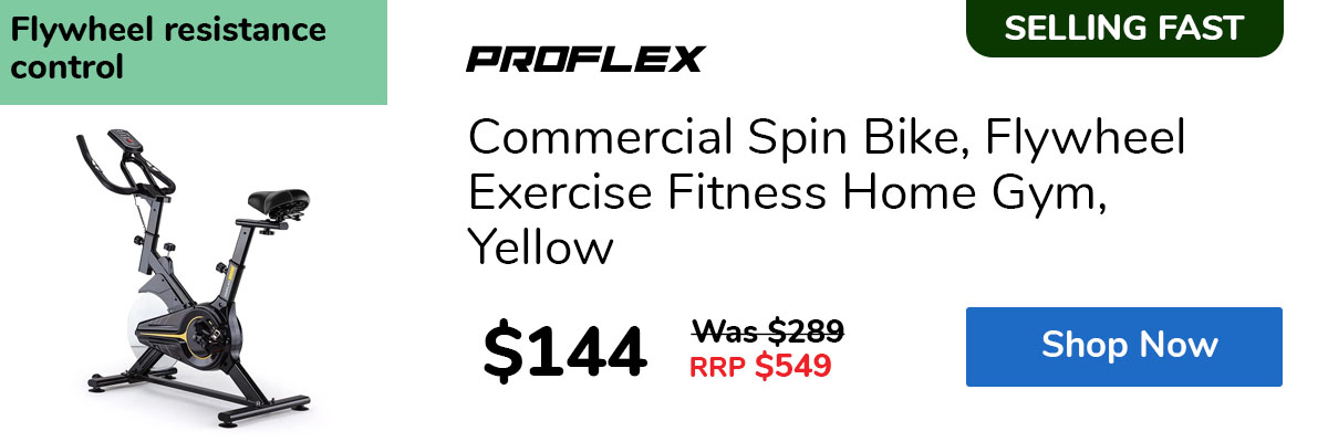 Commercial Spin Bike, Flywheel Exercise Fitness Home Gym, Yellow