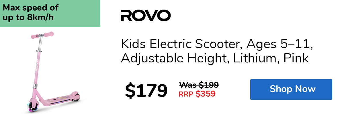 Kids Electric Scooter, Ages 5–11, Adjustable Height, Lithium, Pink