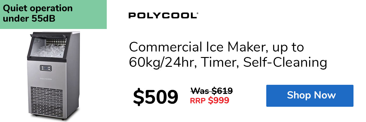 Commercial Ice Maker, up to 60kg/24hr, Timer, Self-Cleaning