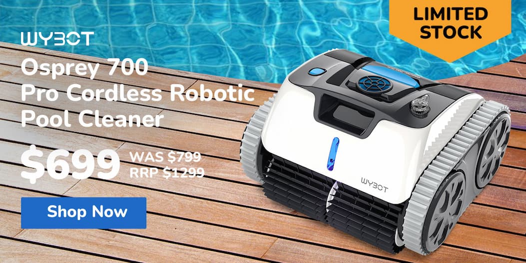WYBOT Osprey 700 Pro Cordless Robotic Pool Cleaner, Automatic Wall Climbing Vacuum with Strong Suction, Intelligent Path Planning, 90 Min Runtime, Quick Charge, Ideal for Above/In-ground Pools