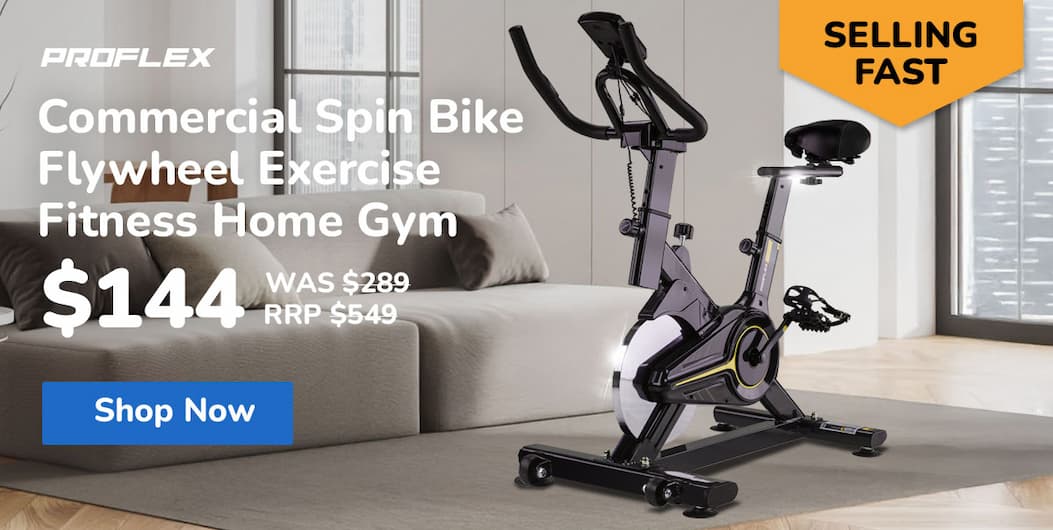 PROFLEX Commercial Spin Bike Flywheel Exercise Fitness Home Gym Yellow