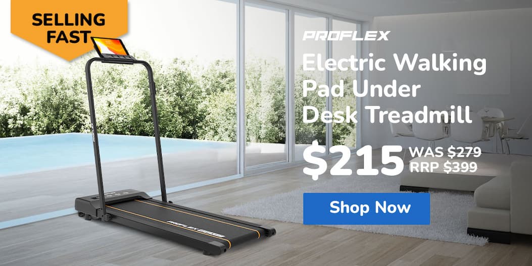 PROFLEX Electric Walking Pad Under Desk Treadmill, Remote Control, Compact Foldable Size, Tablet Holder, LCD Display, Walk or Light Jog