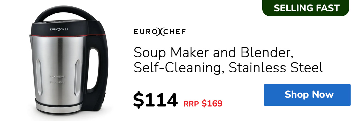 EUROCHEF Soup Maker and Blender, Self-Cleaning, Stainless Steel