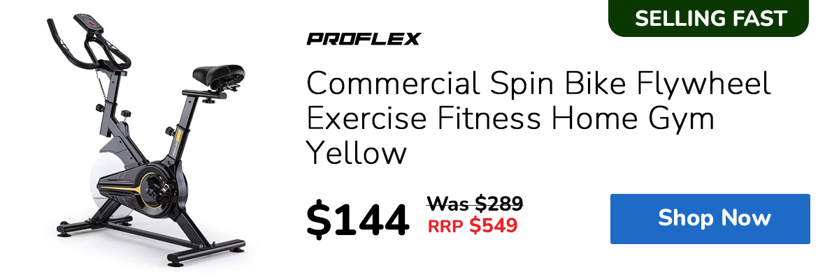 PROFLEX Commercial Spin Bike Flywheel Exercise Fitness Home Gym Yellow