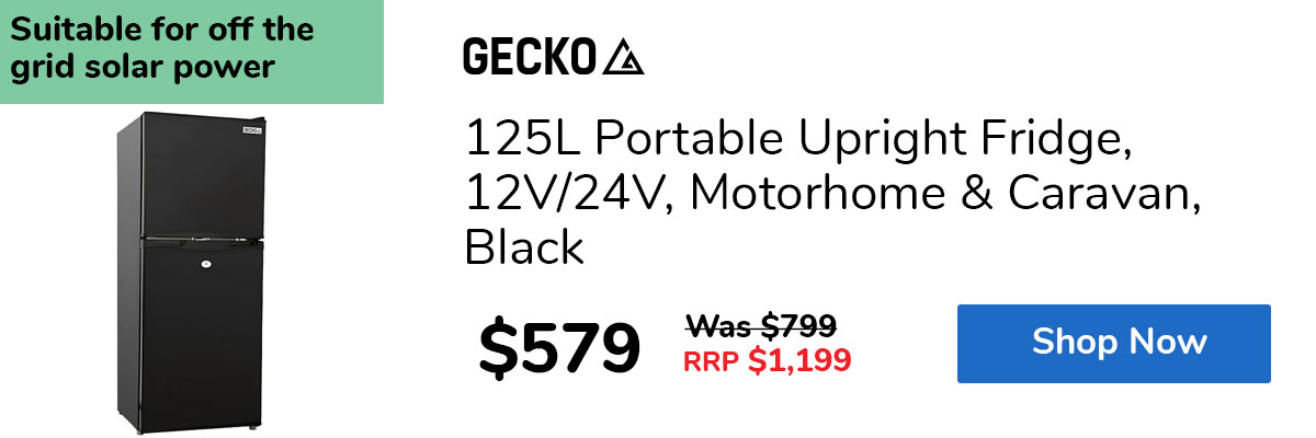125L Portable Upright Fridge, 12V/24V, Motorhome & Caravan, Black