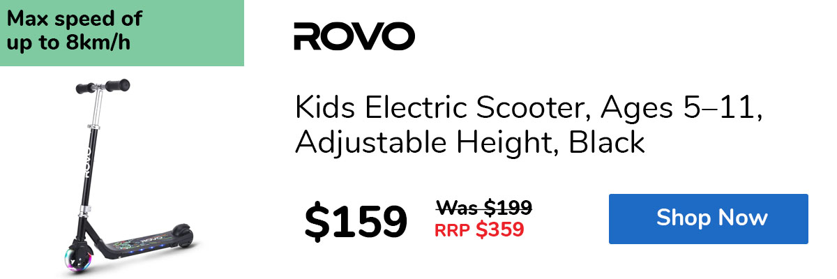 Kids Electric Scooter, Ages 5–11, Adjustable Height, Black