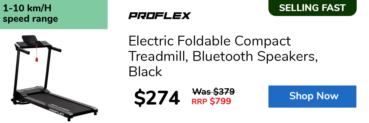 Electric Foldable Compact Treadmill, Bluetooth Speakers, Black