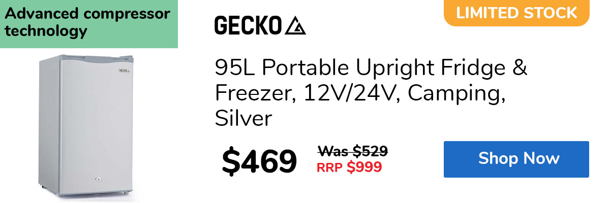 95L Portable Upright Fridge & Freezer, 12V/24V, Camping, Silver