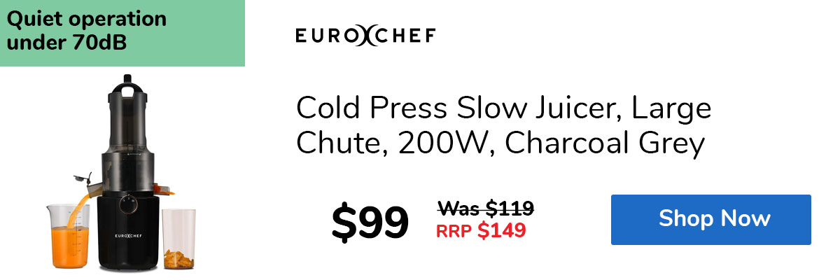 Cold Press Slow Juicer, Large Chute, 200W, Charcoal Grey