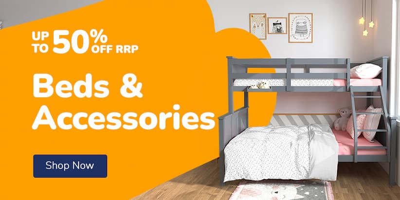BEDS & ACCESSORIES UP TO 50% OFF RRP