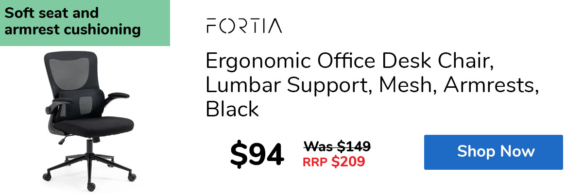 Ergonomic Office Desk Chair, Lumbar Support, Mesh, Armrests, Black