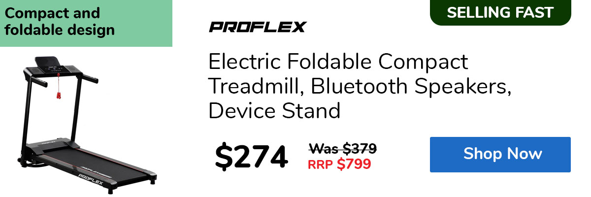 Electric Foldable Compact Treadmill, Bluetooth Speakers, Device Stand