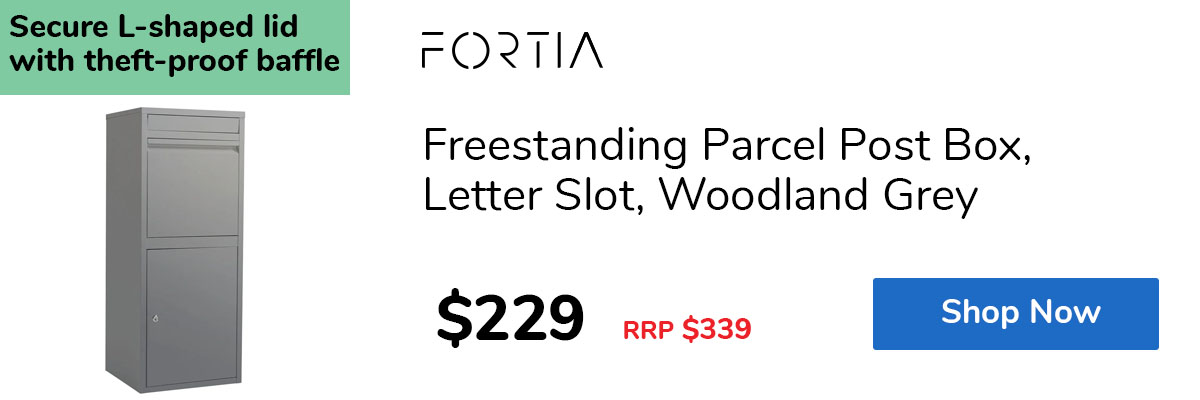 Freestanding Parcel Post Box, Letter Slot, Woodland Grey