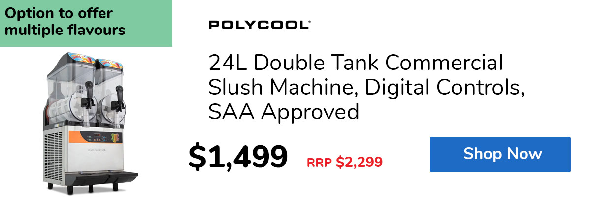 24L Double Tank Commercial Slush Machine, Digital Controls, SAA Approved
