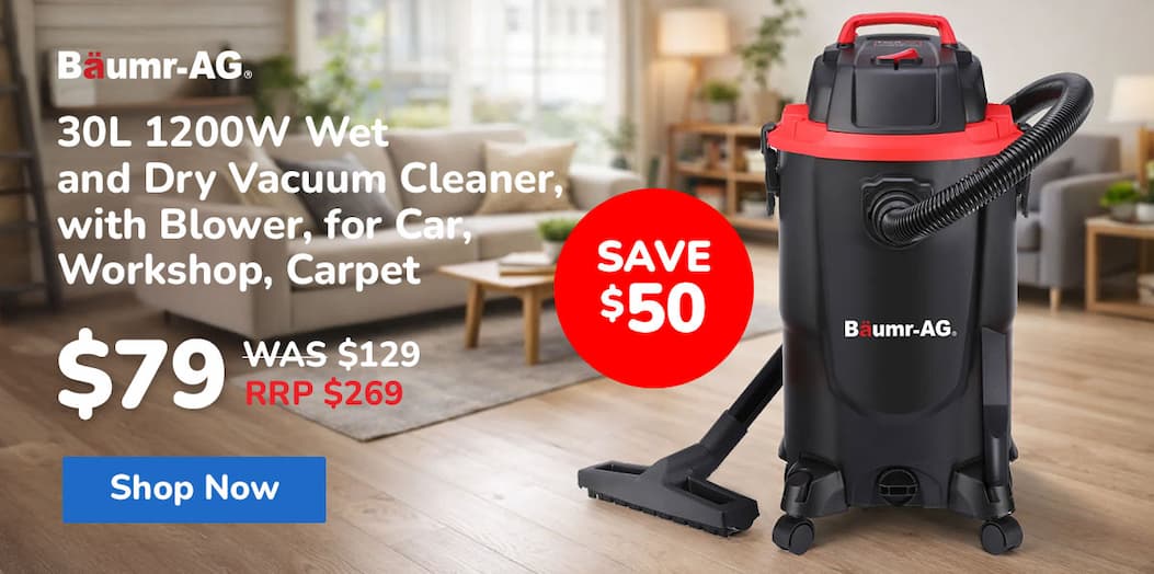 BAUMR-AG 30L 1200W Wet and Dry Vacuum Cleaner, with Blower, for Car, Workshop, Carpet