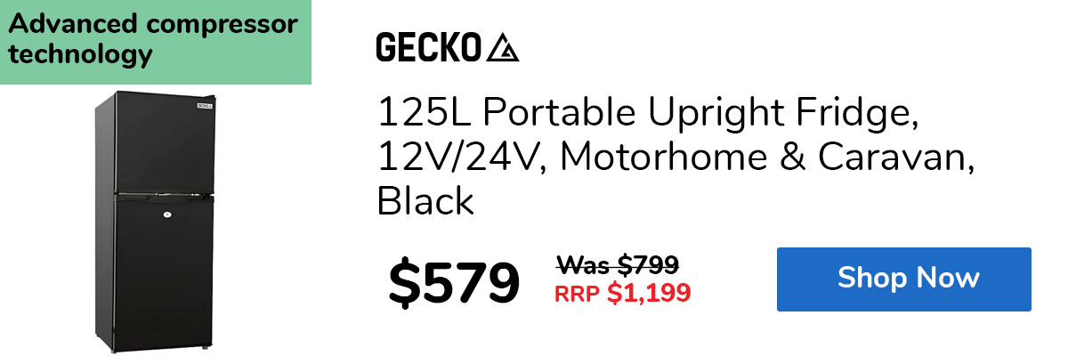 125L Portable Upright Fridge, 12V/24V, Motorhome & Caravan, Black
