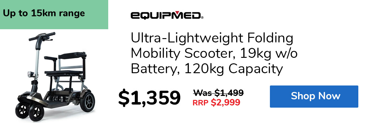 Ultra-Lightweight Folding Mobility Scooter, 19kg w/o Battery, 120kg Capacity