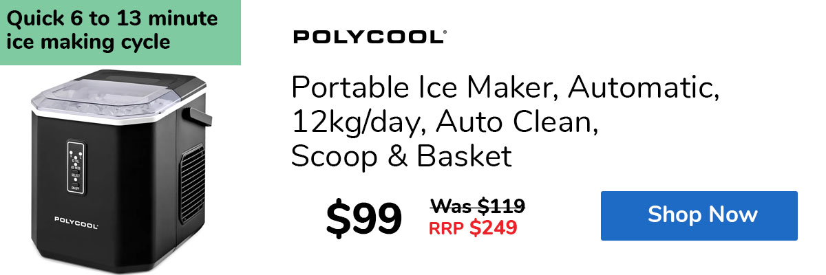 Portable Ice Maker, Automatic, 12kg/day, Auto Clean, Scoop & Basket