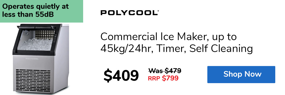 Commercial Ice Maker, up to 45kg/24hr, Timer, Self Cleaning